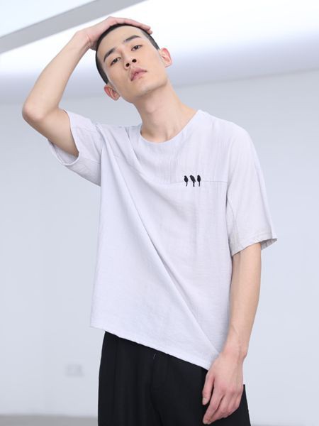 线锁男装2022春夏季白色T恤