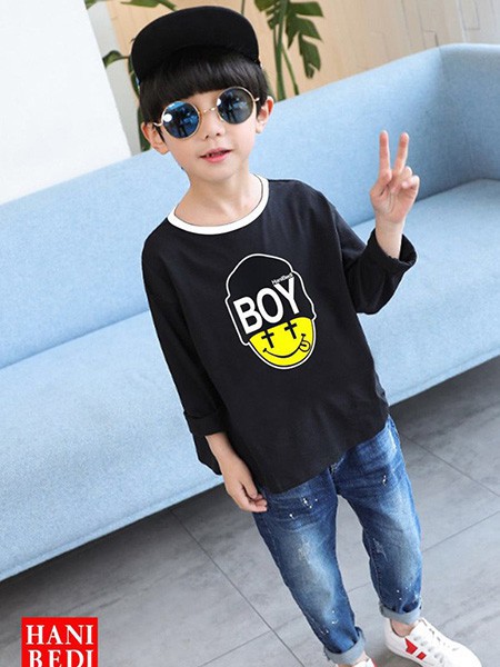 哈妮贝迪2022春夏季黑色T恤