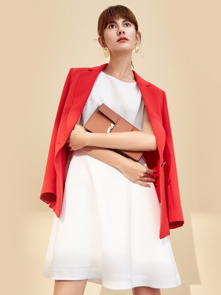 朗蔻女装2022春夏季白色连衣裙