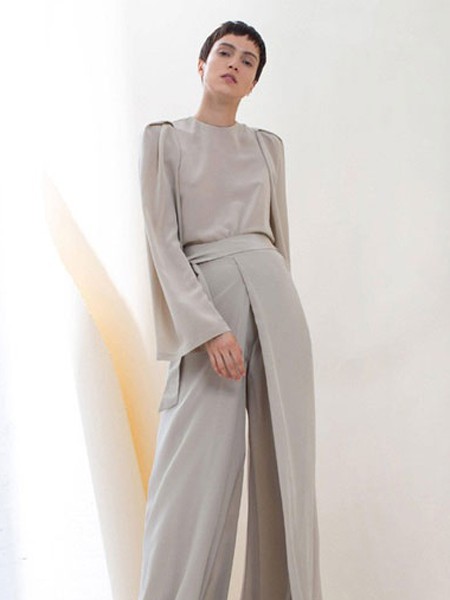 摩登瑞尔MODENRIVER女装2021秋冬季灰色针织衫