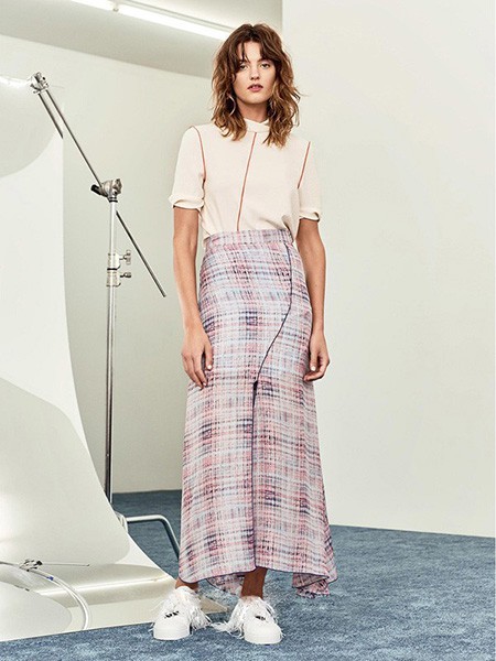 摩登瑞尔MODENRIVER女装2022秋冬季灰色长裙