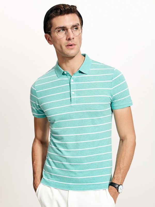 迪拉格男装2022春夏季绿色polo衫