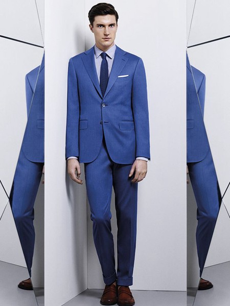 裁圣男装2021秋冬季藏蓝色西装