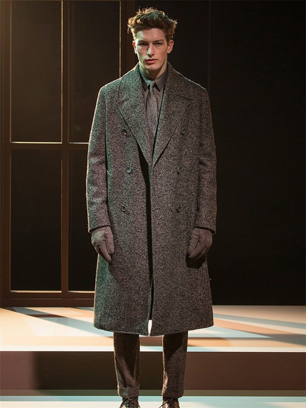 裁圣男装2021秋冬季黑色大衣