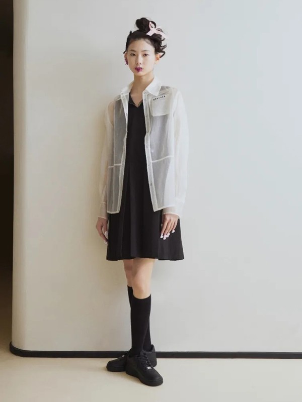 MARCHEN女装2022春夏季黑色连衣裙