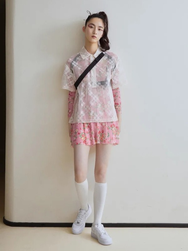 MARCHEN女装2022春夏季白色连衣裙