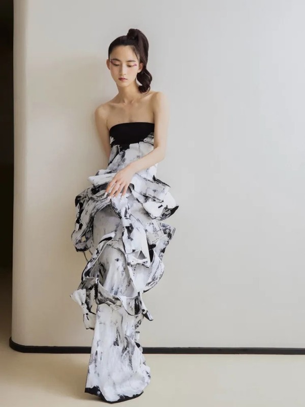 MARCHEN女装2022春夏季白色吊带裙