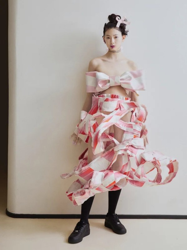 MARCHEN女装2022春夏季粉色吊带裙