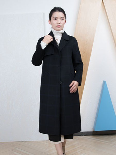 艾琳茜女装2021秋冬季黑色大衣