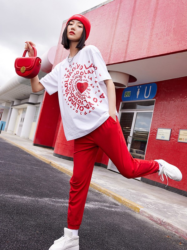 姚领女装2022秋冬季白色T恤