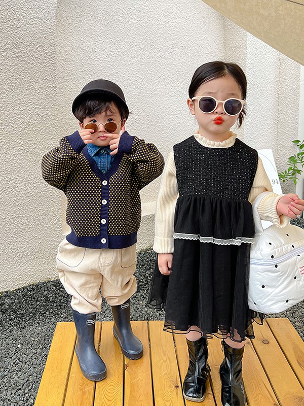 麦与2022秋冬季黑色连衣裙