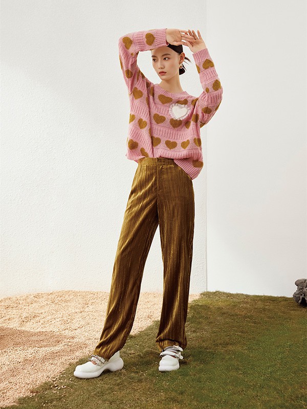 茵格丽女装2022秋冬季粉色T恤