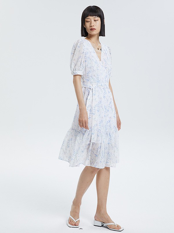 1CM女装2022春夏季白色连衣裙