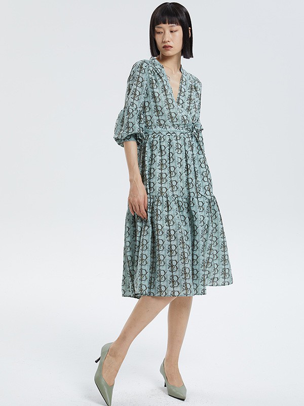 1CM女装2022春夏季灰色连衣裙