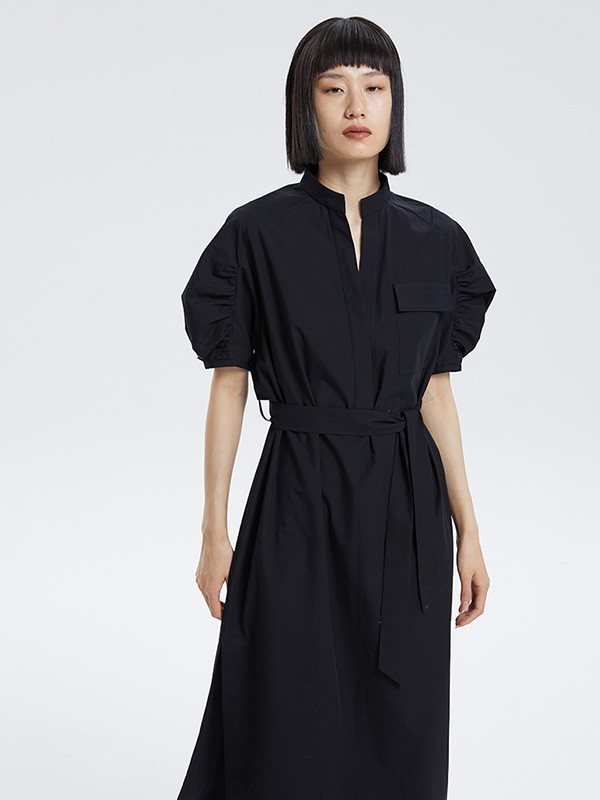 1CM女装2022春夏季黑色连衣裙