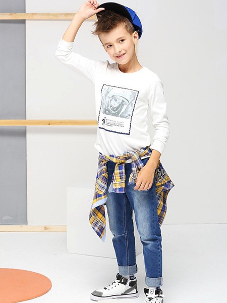 淘淘博士童装2022秋冬季白色T恤