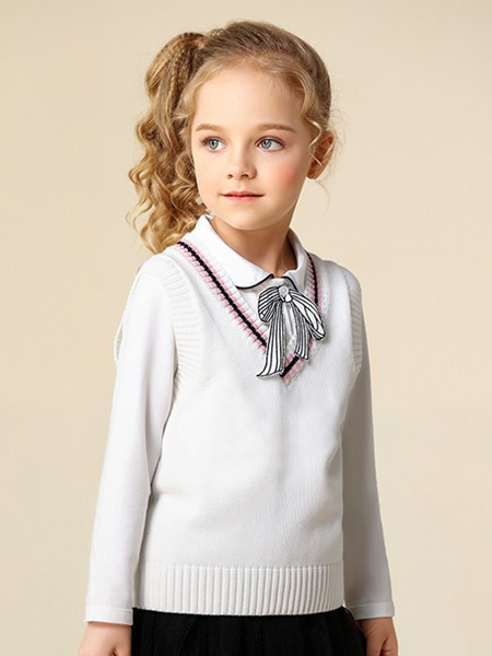 淘淘博士童装2022秋冬季白色polo衫