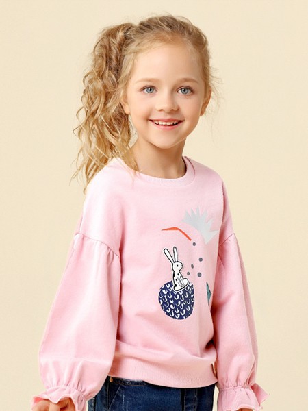 淘淘博士童装2022秋冬季粉色T恤