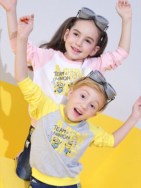 淘淘博士童装2022秋冬季粉色T恤