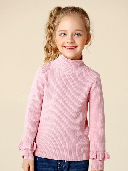 淘淘博士童装2022秋冬季粉色针织衫