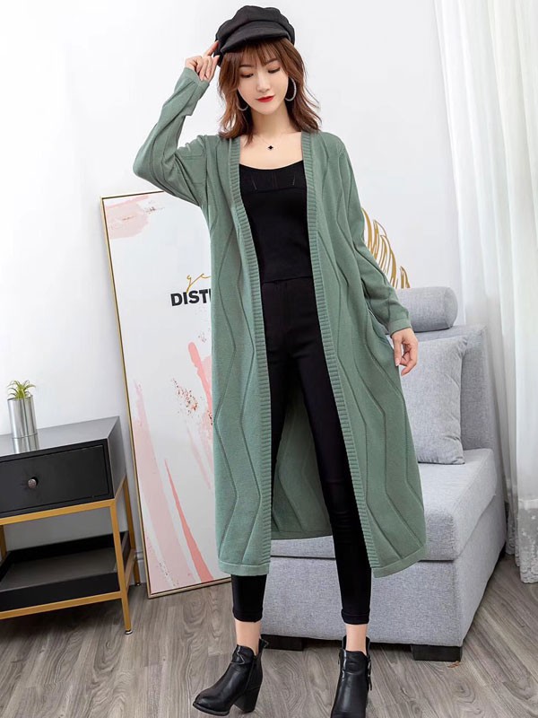 欧蕾芭女装2022秋冬季绿色毛衣