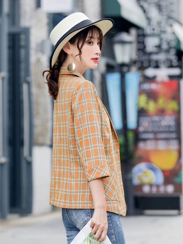 欧蕾芭女装2022秋冬季黄色西装