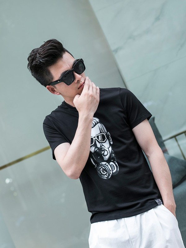 T&X男装2022春夏季黑色T恤