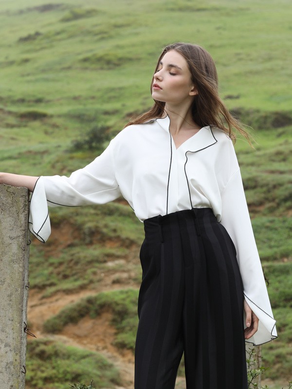 播冉2022秋冬季白色衬衫