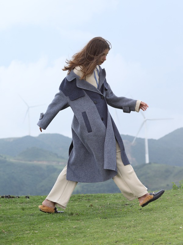 播冉女装2022秋冬季灰色大衣