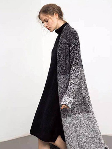 海琪美女装2022秋冬季灰色大衣