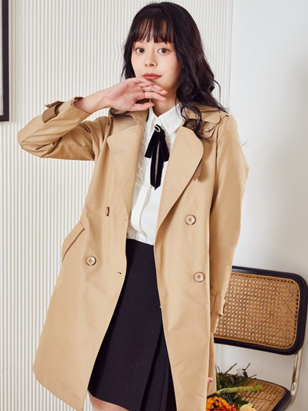 Abun2022春夏季卡其色风衣