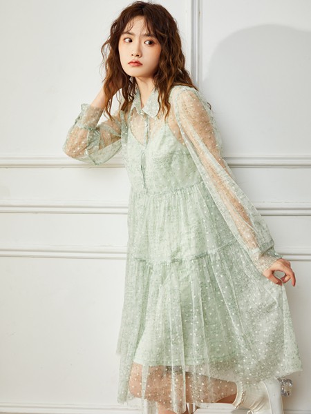 Abun2022春夏季绿色连衣裙