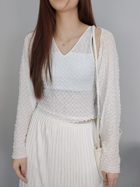 开希米娜2022春夏季白色背心