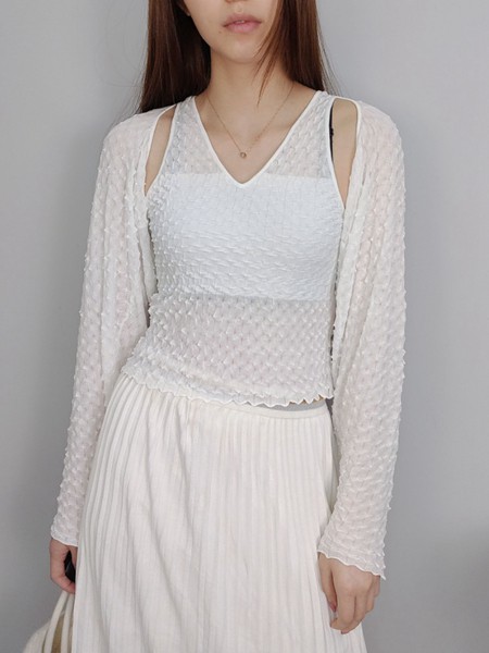 开希米娜女装2022春夏季白色背心