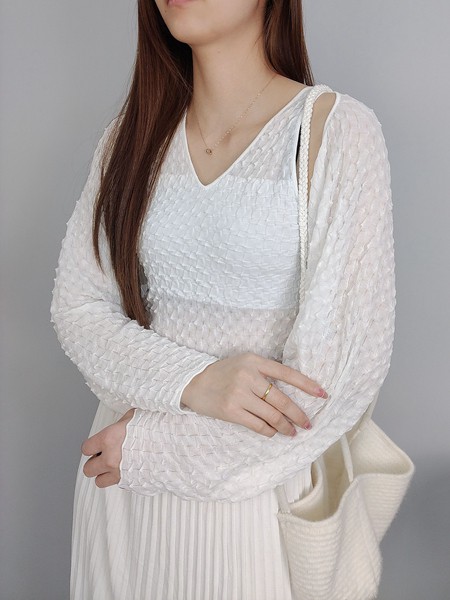 开希米娜女装2022秋冬季白色针织衫