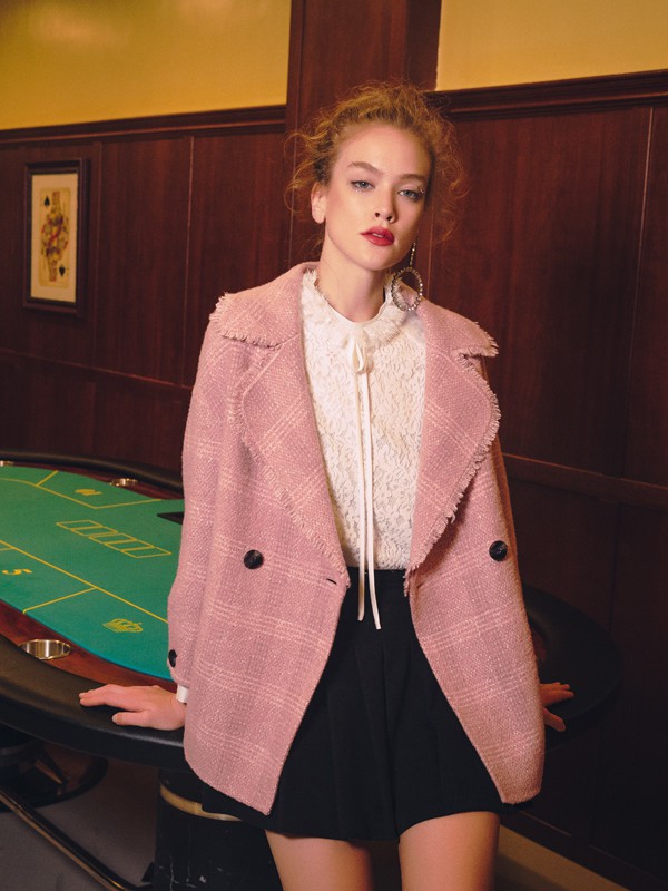 JA女装2022秋冬季粉色大衣