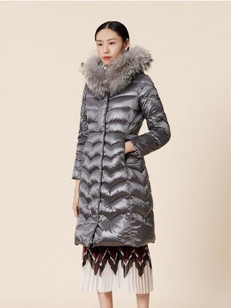 安泽雨女装2021秋冬季灰色羽绒服