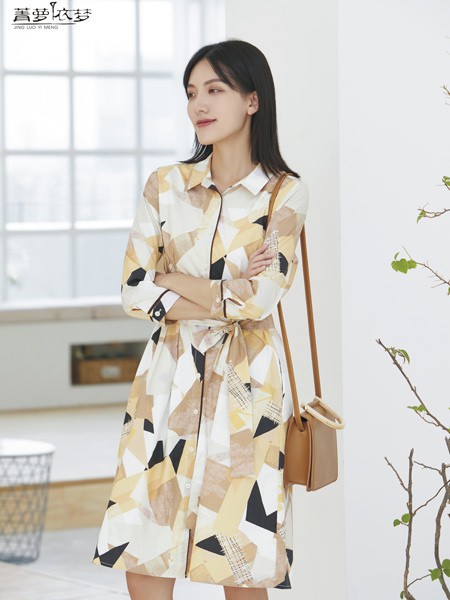 菁萝依梦女装2022春夏季白色衬衫裙