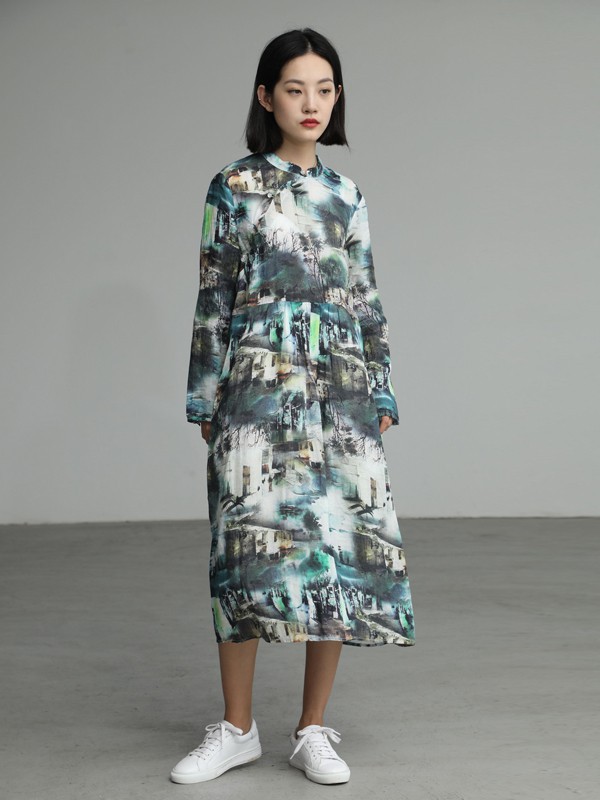 兮耳布衣女装2022春夏季白色连衣裙