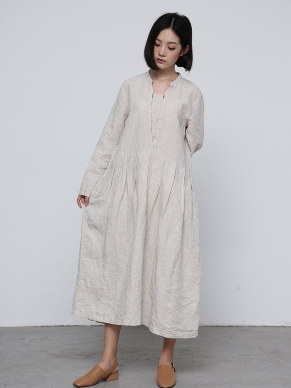 兮耳布衣女装2022春夏季白色连衣裙