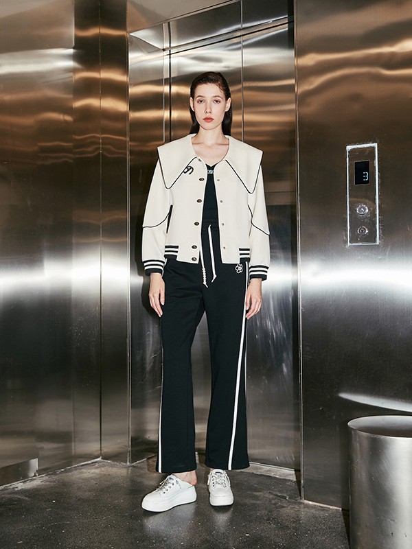 碧淑黛芙2022秋冬季黑色喇叭裤