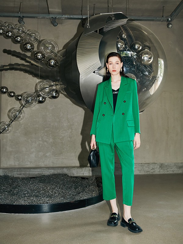 碧淑黛芙2022秋冬季绿色西装
