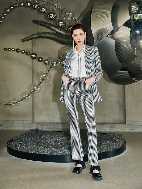 碧淑黛芙2022秋冬季灰色西装裤