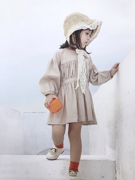 辛芭狗童装2022秋冬季灰色连衣裙