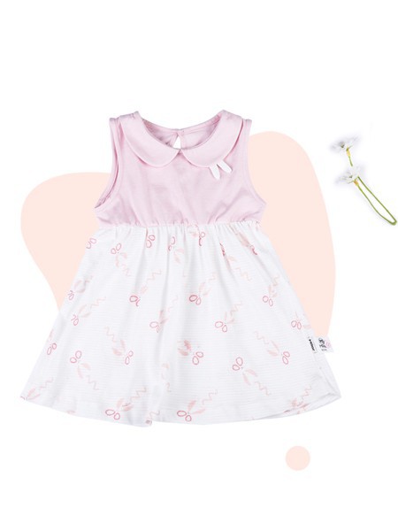 米乐熊2022春夏季拼色连衣裙