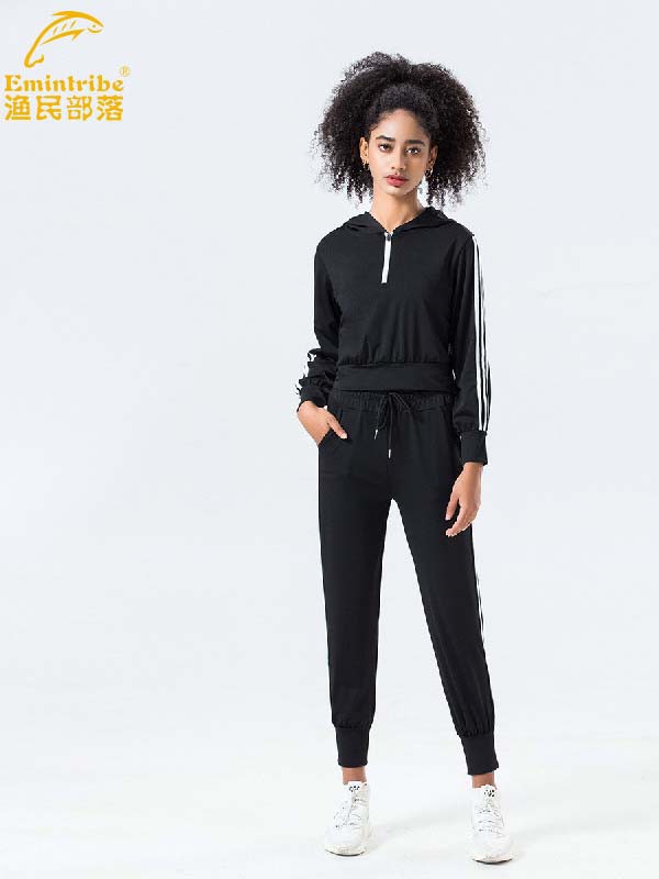 渔民部落运动装2022春夏季黑色运动装