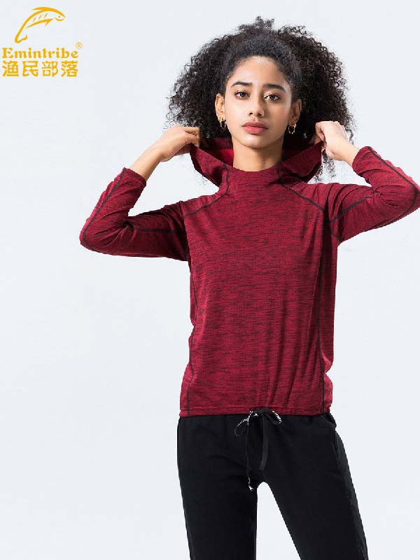 渔民部落运动装2022春夏季酒红色运动装