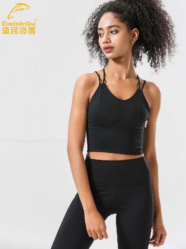 渔民部落运动装2022春夏季黑色背心