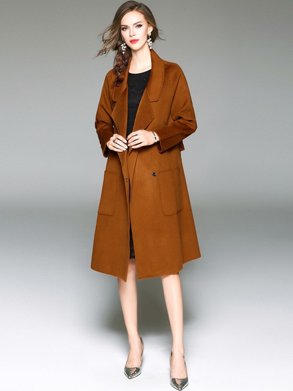 米女文女装2022春夏季咖啡色大衣