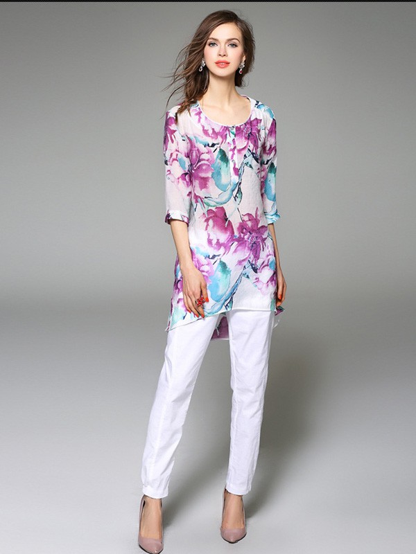 米女文女装2022秋冬季白色T恤